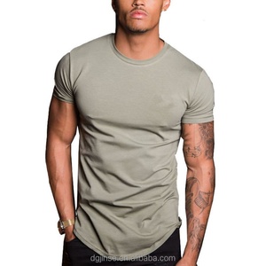 T-shirt pour homme, coupe ajustée, 95% coton, 5% élasthanne, logo personnalisé, ourlet arrondi, col rond, musculation, vente en gros - Product Image 6