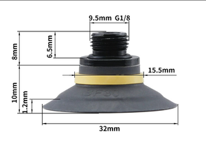 WD คุณภาพดีที่สุด 32-18-9.5 มม. ตัวดูด อะไหล่เครื่องพิมพ์ออฟเซ็ต - Product Image 1