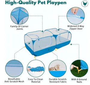 Kooi Tent Voor Huisdieren Groot Kippenhok Met Afneembare Bodem Ademende Transparante Mesh Wallas Opvouwbaar.