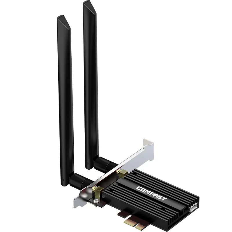 Comfast-tarjeta de red WiFi6E PCI-E mejorada, Nueva Generación, velocidad superrápida, 5374Mbps, antena de tres bandas, Intel AX210