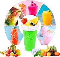Tasse de boisson en Silicone de qualité alimentaire, Logo personnalisé magique, pour la fabrication de glaces, tasse avec pailles, Double couche