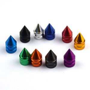 Tapas de válvula cónicas de aleación de aluminio 8V1 de colores para reparación y reemplazo de neumáticos sin cámara de automóviles y motocicletas - Product Image 1