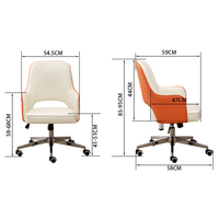 Chaise de bureau rembourrée en PU, chaise d'ordinateur ergonomique à mi-dossier bjflamingo chaise d'ordinateur réglable avec bras
