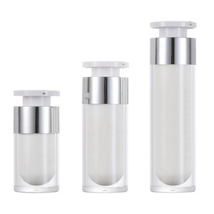Flacon pompe à vide en acrylique 30 ml blanc nacré, flacon d'émulsion 15 ml à pompe rotative, flacon d'émulsion à pression personnalisable avec votre marque - Product Image 5