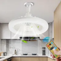 Kipas Angin Plafon E27 dengan Lampu LED Rotasi Pendingin Kipas Angin Plafon Rumah untuk Dekorasi Ruangan Kipas Angin Plafon dengan Remote Control