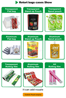 Sachet Doypack en aluminium imprimé sur mesure, stérilisable à 121°C, pour soupes de curry pré-cuittes, aliments liquides et ragoûts