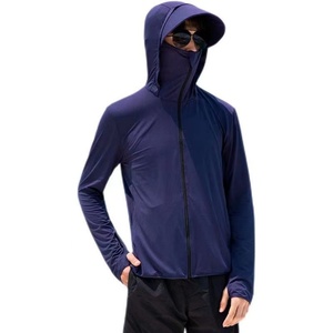 Chemises de pêche unies en gros avec capuche, chemises de pêche sublimées à manches longues UPF 50+ avec cache-cou - Product Image 4