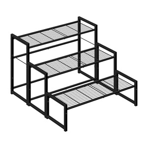 Soporte de metal negro de varios niveles para plantas, para interiores y exteriores, para macetas, flores, suculentas, multifuncional - Product Image 2