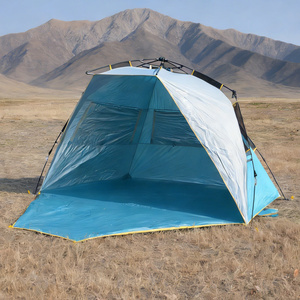 Tente de camping quatre saisons à double couche avec piquets de sol en forme de V/Trigone, en tissu polyester Oxford 210D, portable et pliable en fibre de verre - Product Image 2
