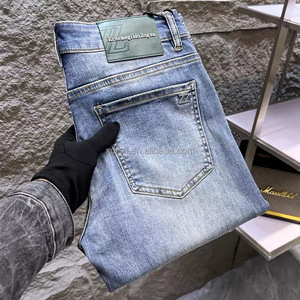 กางเกงยีนส์ผ้ายืดเข้ารูป<span class=keywords><strong>ขา</strong></span>ตรงสไตล์ยุโรป, กางเกงยีนส์ลำลองยาวระดับไฮเอนด์สำหรับผู้ชายกางเกงยีนส์ซักกลาง - Product Image 6