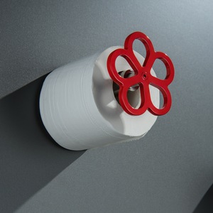 HONGDEC - Portarrollos <span class=keywords><strong>de</strong></span> Papel Higiénico con Diseño <span class=keywords><strong>de</strong></span> Flor Roja, Bonito y Único, para Montar en la Pared, para Baños Modernos - Product Image 3