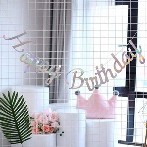 <span class=keywords><strong>Guirlande</strong></span> de lettres colorées <span class=keywords><strong>Joyeux</strong></span> <span class=keywords><strong>Anniversaire</strong></span>, bannière en papier simple 35x24cm pour la décoration de fête d'<span class=keywords><strong>anniversaire</strong></span> des garçons et des filles - Product Image 3