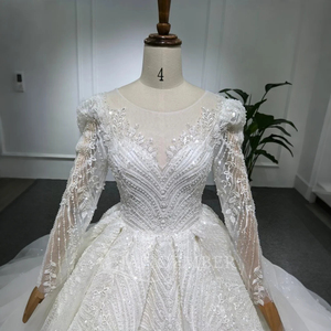 Luxury Long Sleeves Wedding Dresses Handmade <b>Sequined</b> Vintage Bridal Gown Lsbh23 - Product Image 4