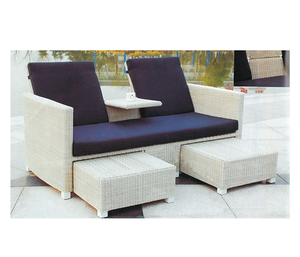 Meubles de jardin modernes en rotin canapé <span class=keywords><strong>2</strong></span> <span class=keywords><strong>places</strong></span> extérieur chaise longue - Product Image 1
