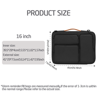 Sac à bandoulière pour ordinateur portable de 16 pouces, pour MacBook, Lenovo, HUAWEI, Dell, HP, ASUS, mallette d'ordinateur portable antichoc avec plusieurs poches