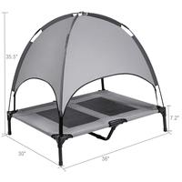 Tente de lit pour chien d'extérieur portable lit pour animaux de compagnie surélevé en tissu Oxford 1680D durable avec auvent pour le camping ou la plage