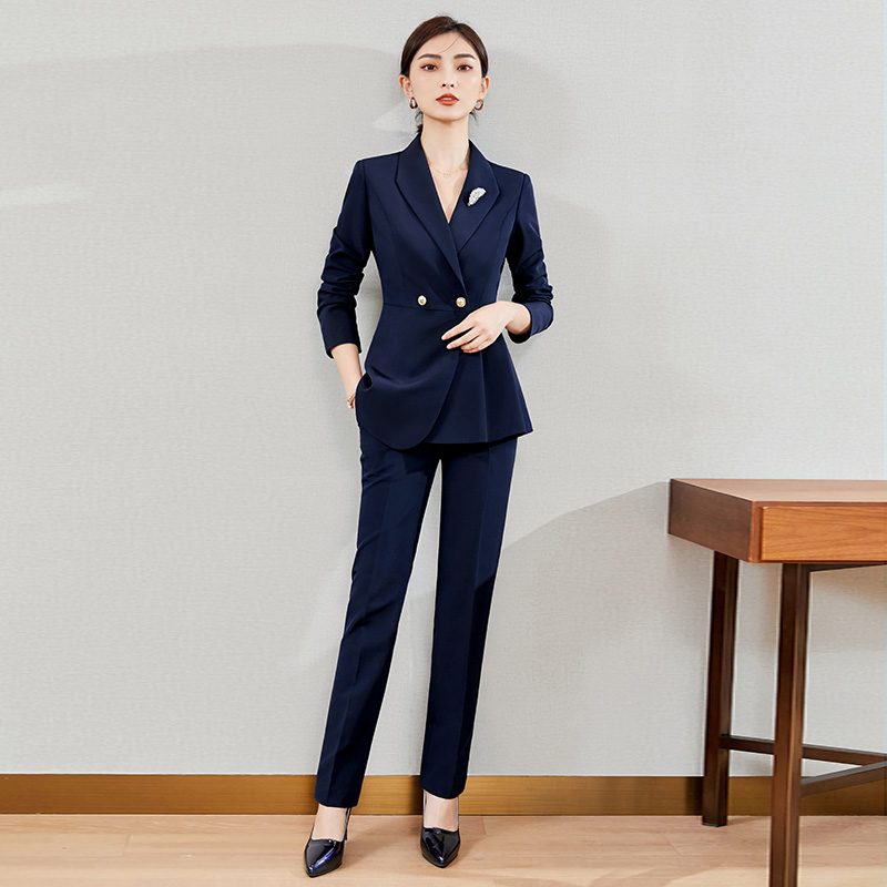 Navy blue long sleeved suit+pants