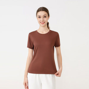T-shirts basiques personnalisés pour femmes, impression DTG, sérigraphie, t-shirt vierge, brodé, coton uni, col rond, 180 GSM - Product Image 6