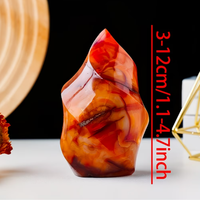 Tour de Cristal de Cornaline Naturelle Polie Flamme de Coucher de Soleil, Pierre de Guérison en Agate Rouge, Décoration Spirituelle Feng Shui pour Maison et Bureau
