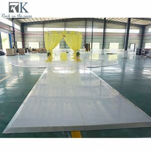 Pista de Baile Circular de Madera Blanca para Bodas y Fiestas, Escenario para Bodas al Aire Libre con Pasarela para Decoración - Product Image 1