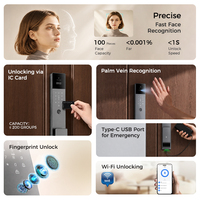 Serrure de porte intelligente étanche avec caméra, reconnaissance faciale 3D, empreinte digitale, batterie au lithium 5000 mAh, application Tuya, OEM LNDU H02