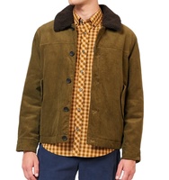 Veste en velours côtelé avec logo personnalisé, veste chaude d'hiver en velours côtelé grande taille, manteau ample en velours côtelé pour hommes, décontracté à col montant
