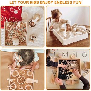 Jouets éducatifs Montessori <span class=keywords><strong>en</strong></span> <span class=keywords><strong>bois</strong></span> pour enfants, outils d'enseignement pour petite enfance, personnalisés pour bébés, jouets de <span class=keywords><strong>cuisine</strong></span>, outils <span class=keywords><strong>bois</strong></span>ées, avec boîte, DIY bricolage - Product Image 3