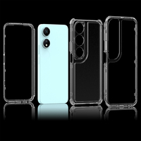 Étui de téléphone transparent en acrylique cristallin magnétique anti-jaunissement 3 en 1 PinJun, coque rigide transparente à couverture intégrale 360° pour Honor X5 Plus