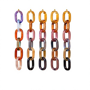 Chaîne en résine bleue faite à la main, maillons fantaisie pour décoration intérieure, sculpture artistique transparente et colorée de forme irrégulière, nouvelle collection - Product Image 6