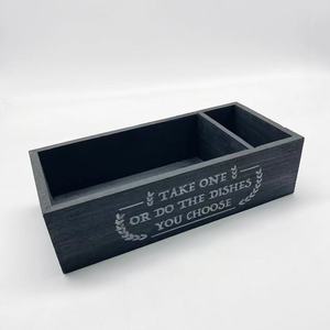 Boîte <span class=keywords><strong>de</strong></span> rangement rustique en bois <span class=keywords><strong>de</strong></span> <span class=keywords><strong>sapin</strong></span> pour assiettes en papier, organisateur d'assiettes en papier et porte-ustensiles pour comptoir <span class=keywords><strong>de</strong></span> cuisine - Product Image 2
