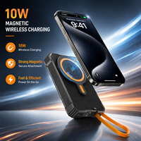 Batterie externe solaire multifonctionnelle 10000 mAh 10W Li-Polymère avec chargeur rapide sans fil magnétique et lampe LED pour le camping – Pour téléphone