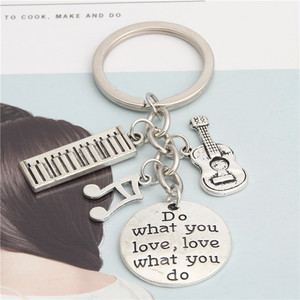 Llavero Decorativo Creativo para Colgar, con <span class=keywords><strong>la</strong></span> Frase 'Haz lo <span class=keywords><strong>que</strong></span> Amas, Amas lo <span class=keywords><strong>que</strong></span> Haces', con Notas Musicales, Guitarra, Piano - Product Image 5