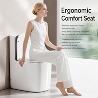 Toilette Minimaliste pour Petits Appartements en Céramique de Haute Qualité avec Siège à Fermeture Douce, Émail Anti-Taches, Idéale pour la Maison et les Hôtels