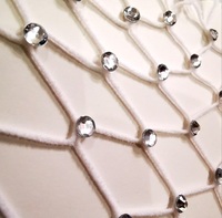 Nouveau collant en spandex/nylon blanc à maille large, respirant et sans couture, effet diamant