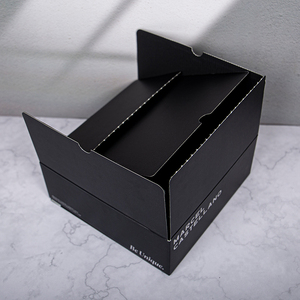 Tên Thương Hiệu Bạc Hot Đóng Dấu Màu Đen Sóng Giấy Dây Kéo Bưu Phẩm Hộp Vận Chuyển Hộp Với Logo Bao Bì - Product Image 2