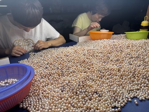 Dây chuỗi ngọc trai gần tròn, không xâu R.GEM. Hạt ngọc trai nước ngọt trắng chất lượng cao 3-4mm để làm đồ trang sức tự chế - Product Image 5