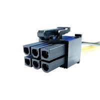 Câble d'extension d'alimentation PCIe GPU 20 cm 6 broches, adaptateur mâle-femelle droit pour alimentation de carte graphique de bureau
