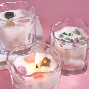 Lanjo Twist <b>Cup</b> Crystal Dried Flower Scented Candle Soy Wax Smokeless Bedroom Ambient Scented Candle Scented Gift - Product Image 2