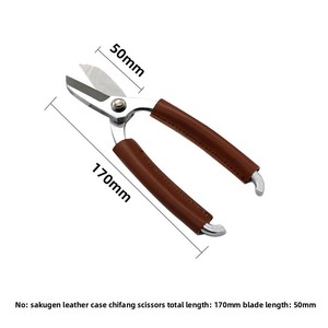 Sakagen Gekado Yuhua Road Shear, sécateur floral japonais importé pour l'utilisation en jardinage et en fleuriste, manche en cuir marron/argenté - Product Image 6