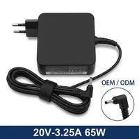Adaptor Daya Pabrik OEM 65W 20V 3.25A Pengisi Daya Laptop Tahan Api 4.0*1.7mm untuk Yoga 520 720 730