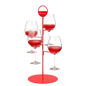 Soporte de metal para copas de cóctel Wine Flight Tree de 4 brazos con logotipo personalizado - Product Image 1