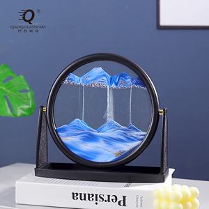 <span class=keywords><strong>Sablier</strong></span> en verre <span class=keywords><strong>3D</strong></span> moderne pour anniversaire, <span class=keywords><strong>Paysage</strong></span> marin profond, Peinture de sable mouvant, Écologique, Taille personnalisable, Art du sable en mouvement - Product Image 2