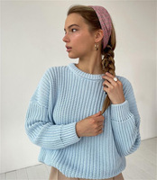 CrazyMaker personnalisé de haute qualité automne hiver femmes chandails à manches longues col rond couleur unie tricoté dames pull pull
