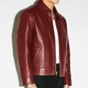 Manufacturer Custom Casual Waterproof <b>Zip</b> <b>up</b> <b>Jacket</b> Luxury Pu Men Leather <b>Jacket</b> - Product Image 2
