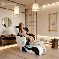 Fauteuil de pédicure massant entièrement électrique de qualité supérieure et de luxe, équipé d'un système de lumière colorée pour salon de manucure
