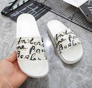 ที่กำห<span class=keywords><strong>น</strong></span>ดเองสาวรองเท้าแตะล่าสุดสุภาพสตรีออกแบบสไลด์แฟชั่<span class=keywords><strong>น</strong></span>แฟ<span class=keywords><strong>น</strong></span>ซีพีวีซีผู้หญิงราคาถูกพิมพ์รองเท้าแตะรองเท้าแตะรองเท้าแตะ - Product Image 4