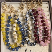 Porte-clés portable en peluche d'hiver avec perles, compatible avec tous les modèles de téléphones portables, marque FY, 33 cm, bracelet pour femme