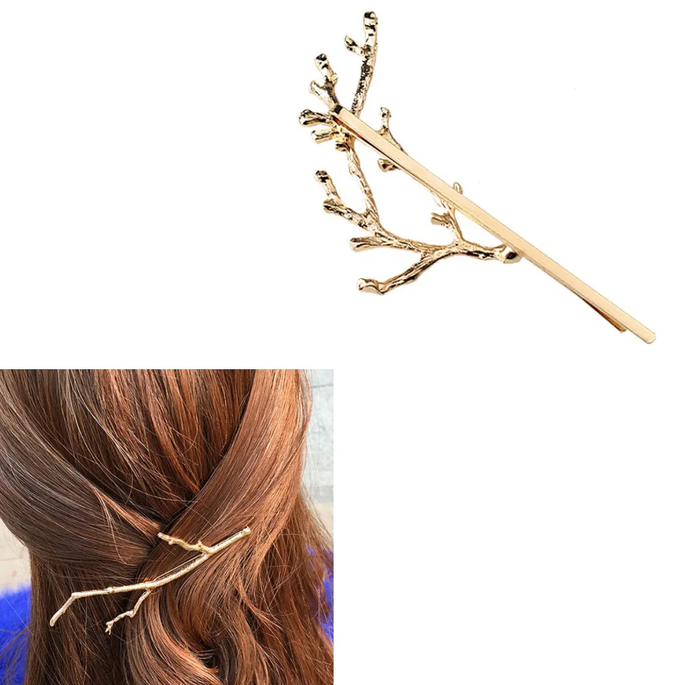 2020 Spring newest tree branch gold color hair clip customized