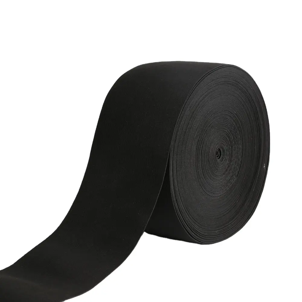 Bande élastique tricotée noire de 1/1, 2, 1.5, 3, 4, 2.5 pouces de large