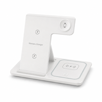Chargeur sans fil magnétique 3-en-1 pliable 15W avec port Type-C pour téléphone, montre et écouteurs - Utilisation à domicile, au bureau et en voyage